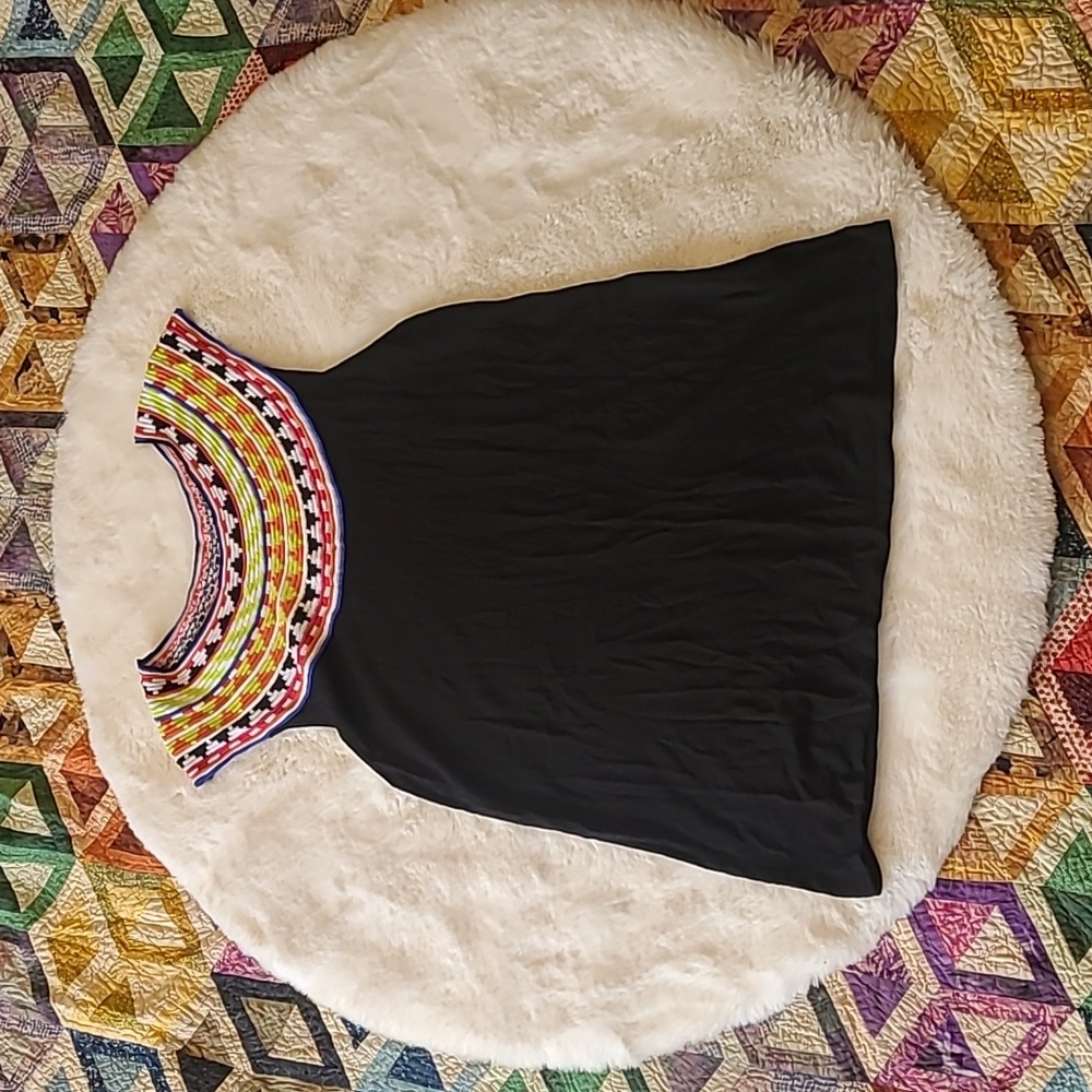 Soft Surroundings Multicolor Carnival Soft Embroidered Boho Sleeveless Blouse LG
